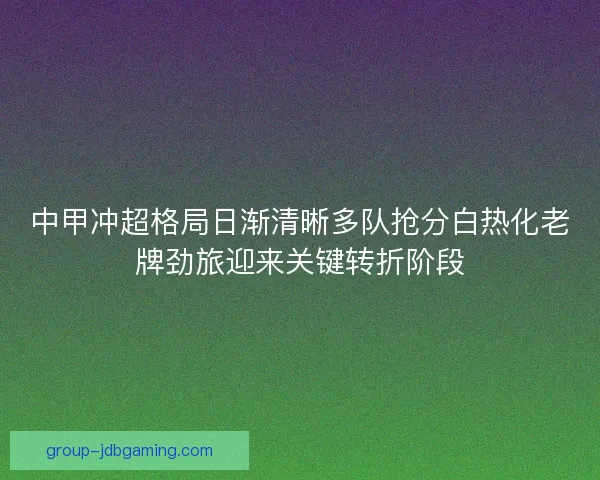 中甲冲超格局日渐清晰多队抢分白热化老牌劲旅迎来关键转折阶段